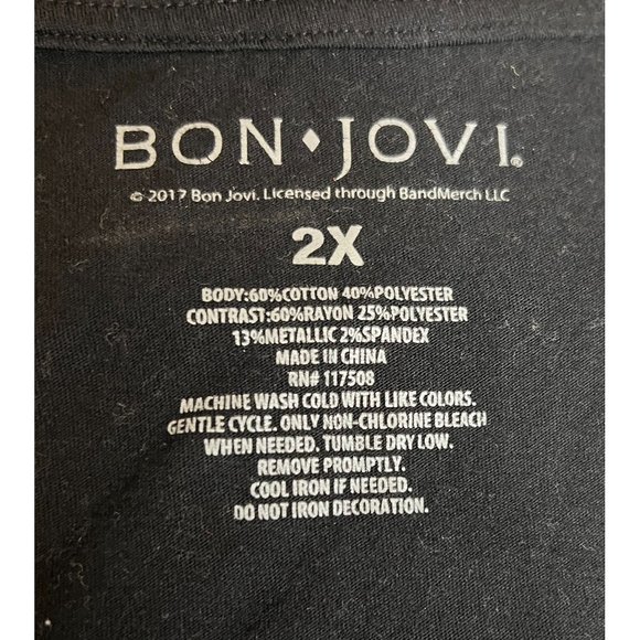 Bon Jovi American Tour 1987 2X Cropped Top - Picture 6 of 6